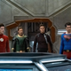 Grant Gustin, Tom Cavanagh, Hartley Sawyer, Brandon Routh